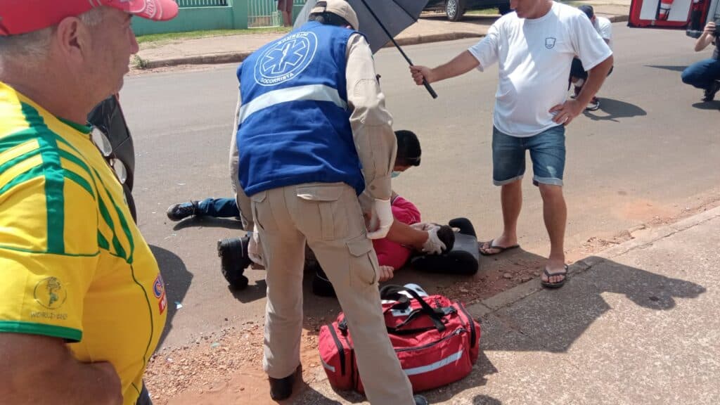 Acidente no San Martin deixa motociclista ferido