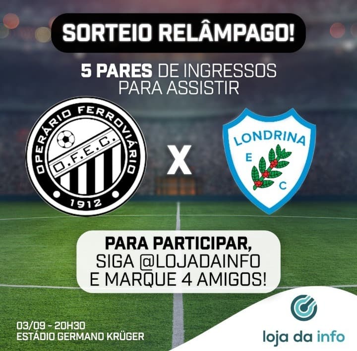 Operário anuncia venda de ingressos com desconto para o jogo contra o Londrina