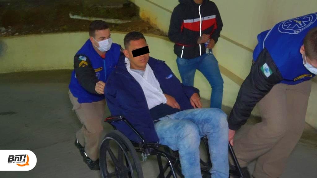 Após sofrer acidente em supermercado homem é socorrido pelo Corpo de Bombeiros