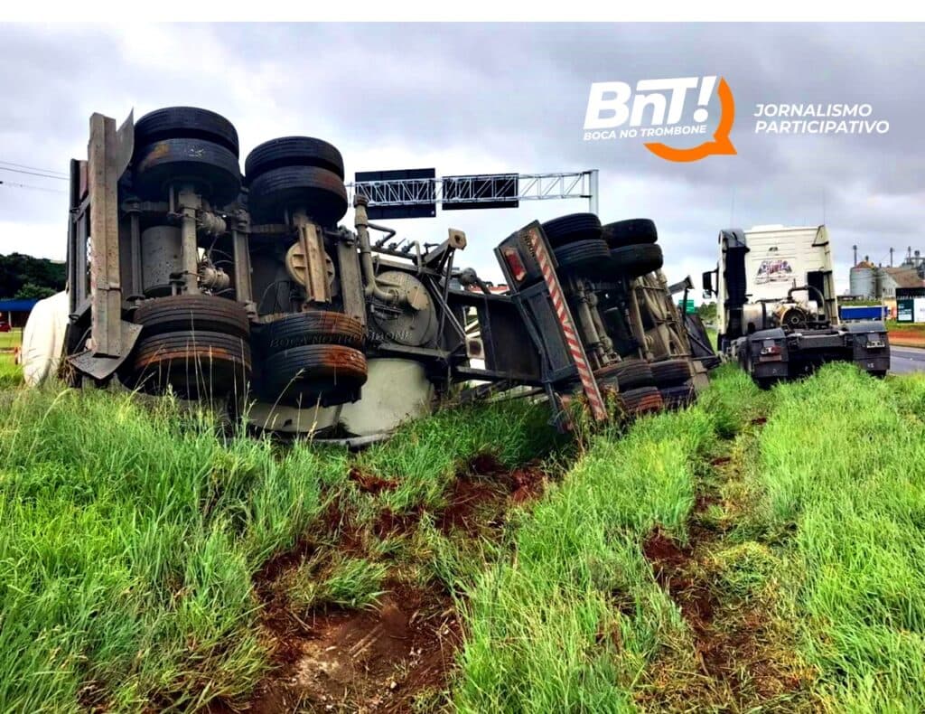 Acidente envolvendo caminhão é registrado em rodovia de PG