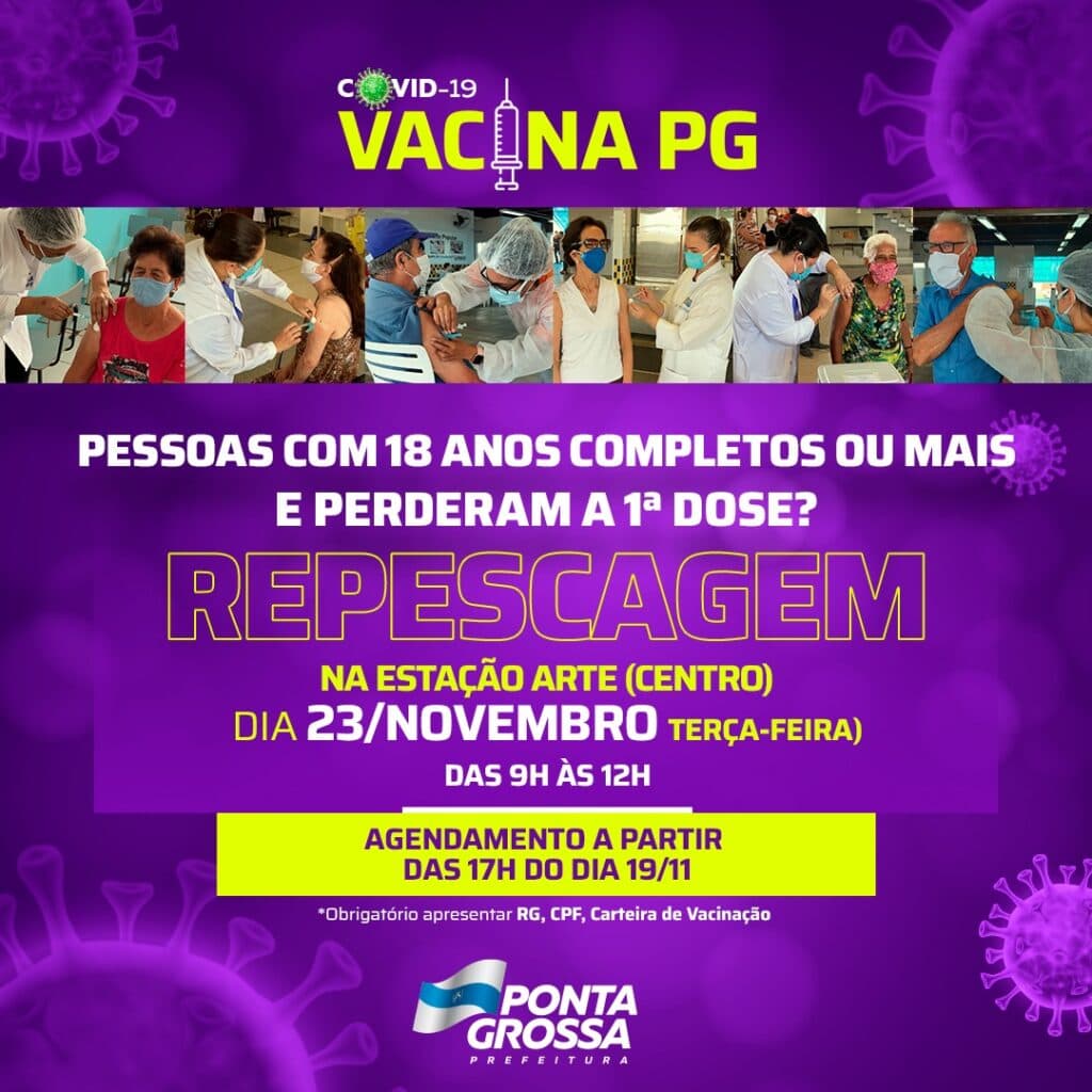 PG realiza novas etapas de vacinação com repescagem e 2ª dose de Coronavac