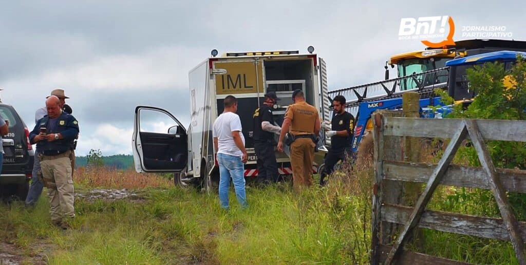 Corpo carbonizado é encontrado em fazenda e recolhido pelo IML de Ponta Grossa