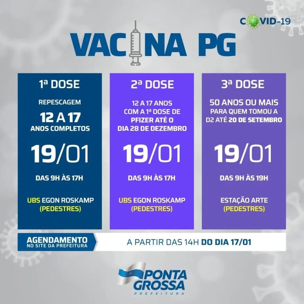 Prefeitura de PG muda agendamento de vacinação nesta semana