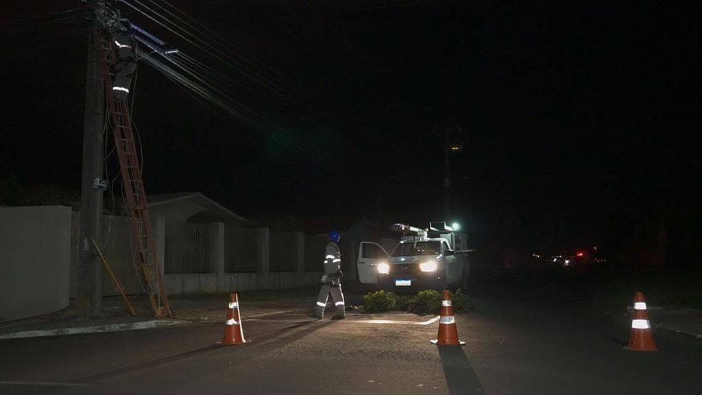 Árvore cai na fiação de alta tensão em Uvaranas