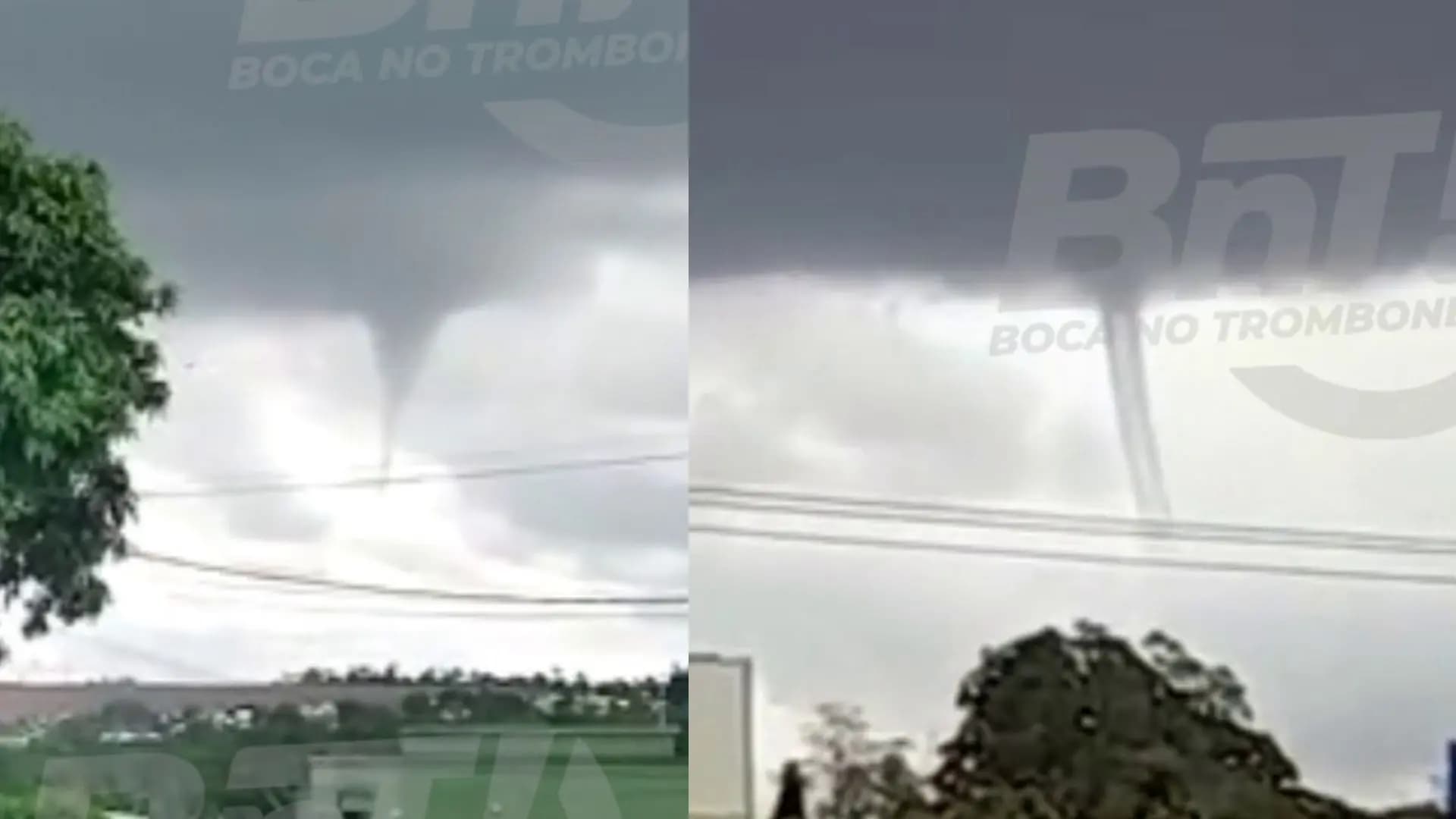 Início de tornado assusta moradores no interior do PR