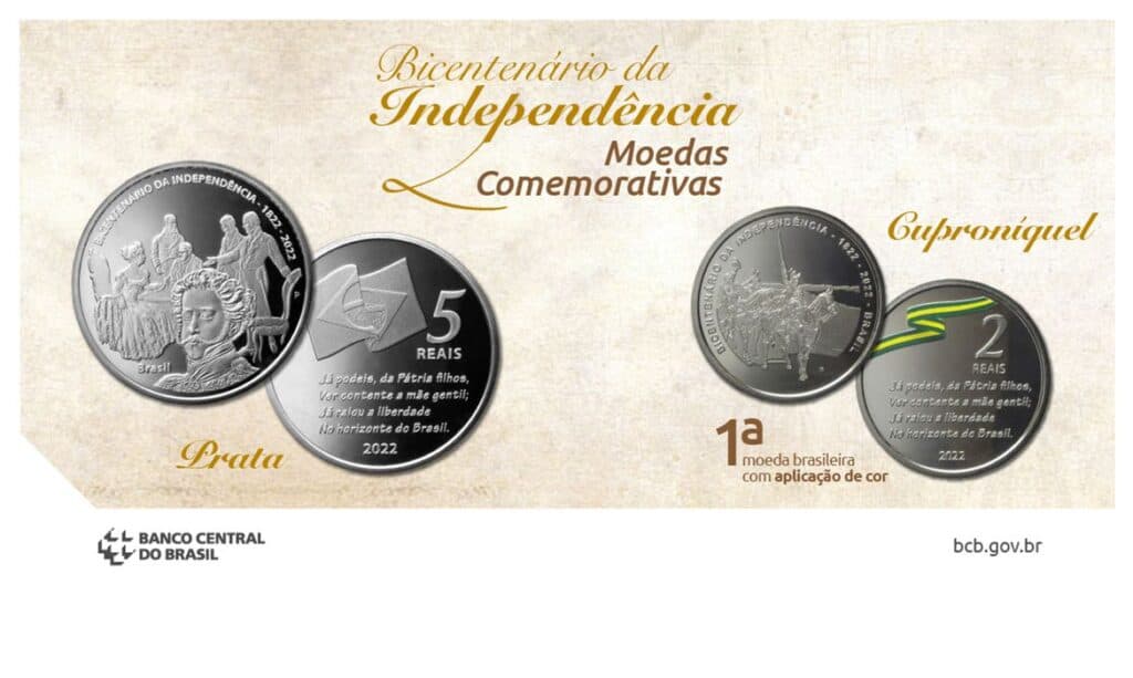 Brasil terá moeda colorida para celebrar bicentenário da Independência