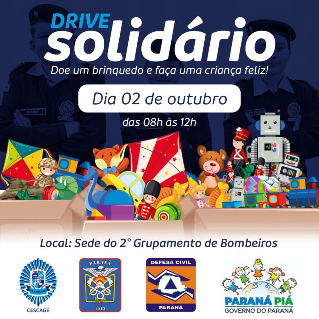 Drive Solidário. Corpo de Bombeiros arrecada brinquedos para Dia das Crianças