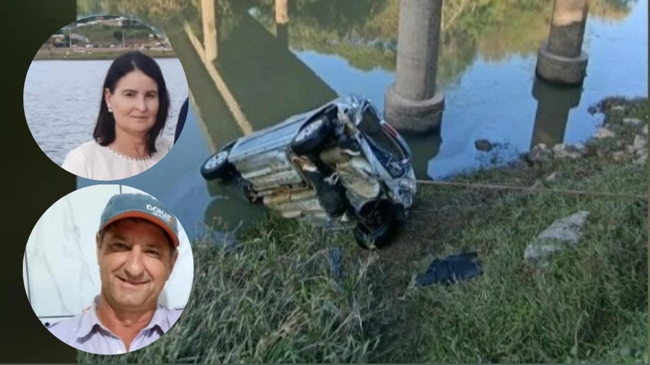 Casal é encontrado morto dentro de carro que ficou submerso ao cair em rio na região