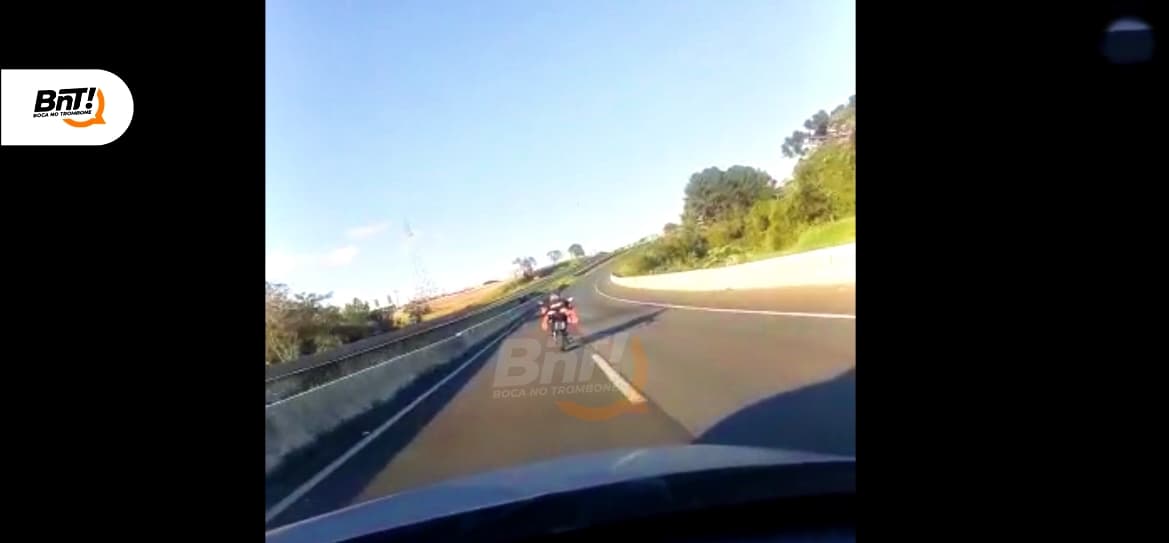 Motociclista desafia morte em rodovia de Ponta Grossa
