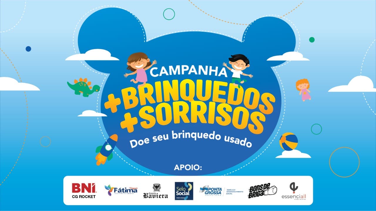 Campanha + Brinquedos + Sorrisos. Doe um brinquedo e faça uma criança sorrir!