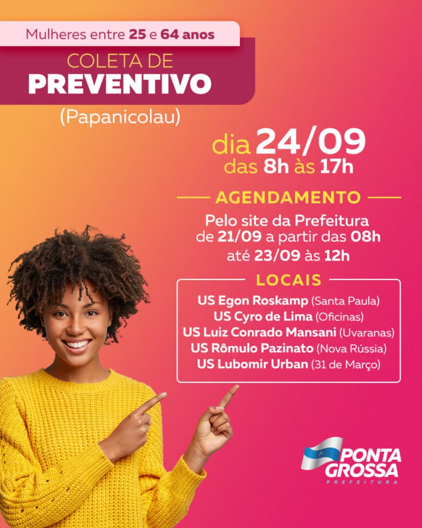 Prefeitura de PG realiza mutirão de coleta de exames preventivos neste sábado