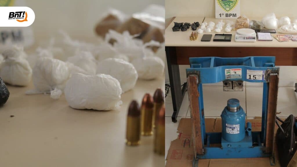 PM realiza apreensão de diversas drogas e prensa hidráulica em PG
