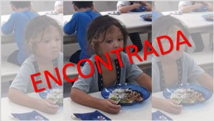 ENCONTRADA: Criança que estava desaparecida já está com os pais