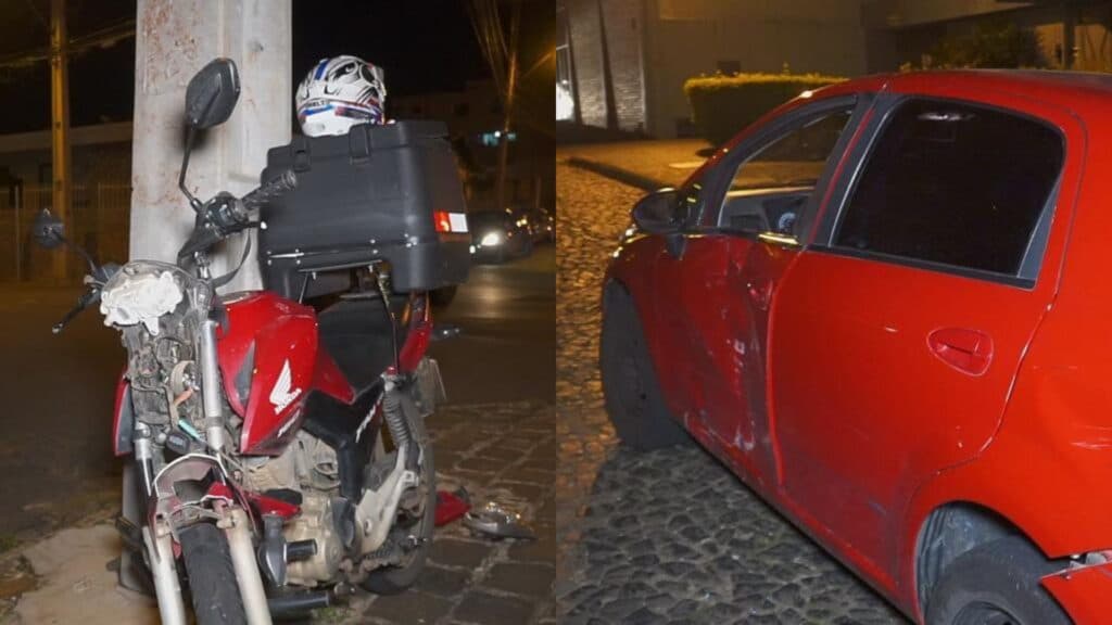 Motorista fura preferencial e atinge motociclista em PG