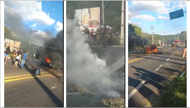 PM entra em confronto com manifestantes da FNL em Ponta Grossa