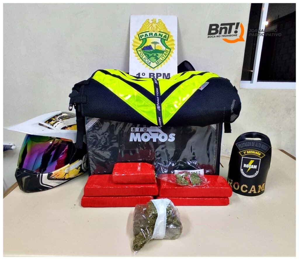Motoboy é preso com carregamento de drogas em Ponta Grossa