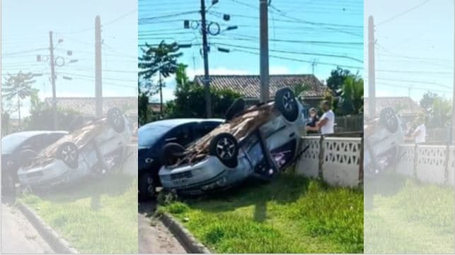Motorista precisa de resgate após capotamento em Uvaranas