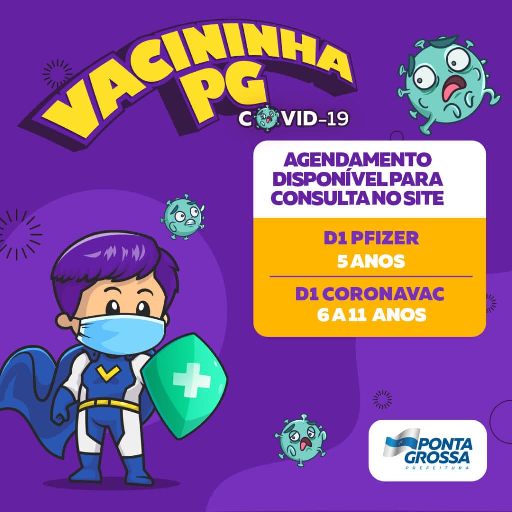 Prefeitura de PG abre novas etapas de vacinação pediátrica: 18 e 19 de abril