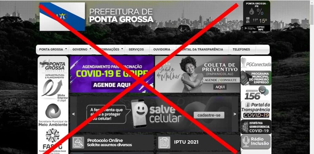 Site sai do ar e população fica sem agendamento para vacinação em PG