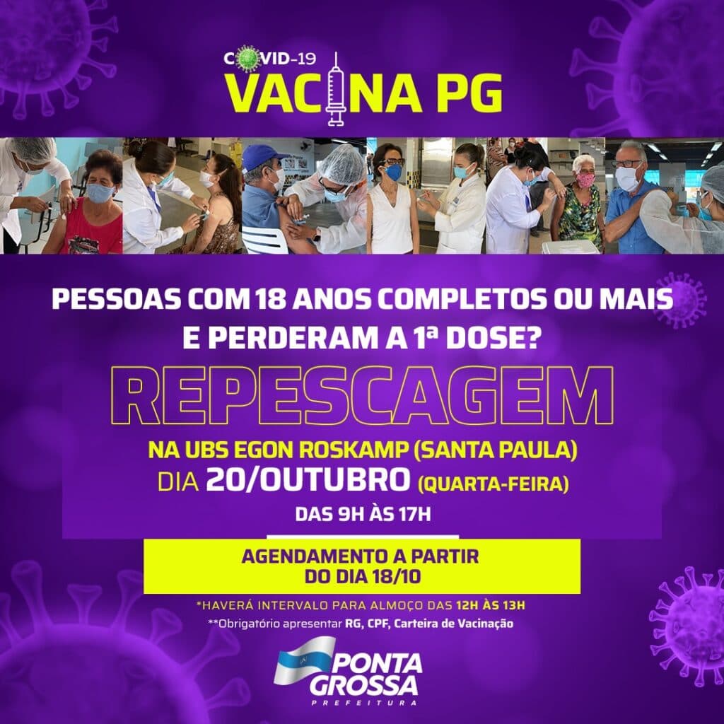 Liberada vacina de reforço para idosos com 75 anos ou mais em PG