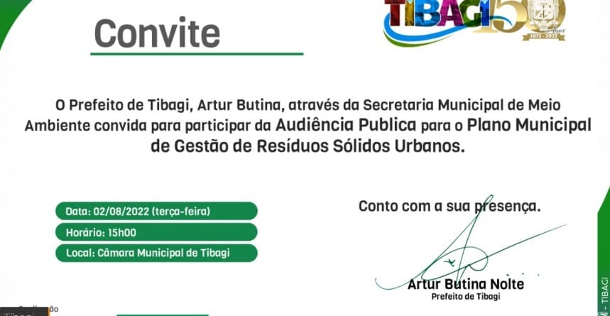 Meio Ambiente de Tibagi realiza audiência pública para discutir plano de resíduos sólidos