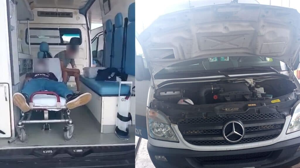 Mãe fica indignada depois de ambulância estragar em rodovia de PG
