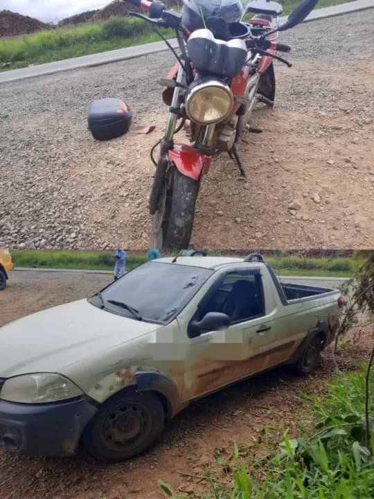 Colisão entre carro e motocicleta deixa uma pessoa ferida na PR-160 em Telêmaco Borba