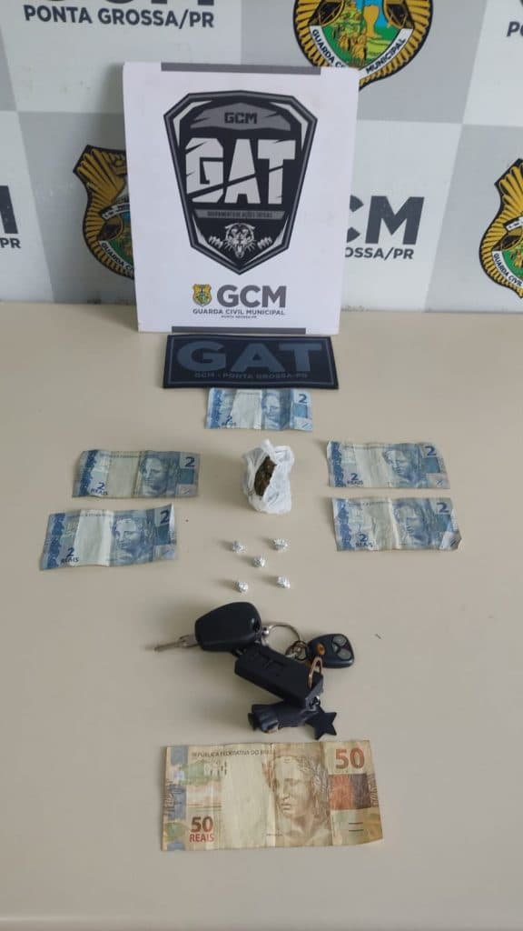 Três suspeitos são presos com drogas durante patrulhamento da GCM em Ponta Grossa