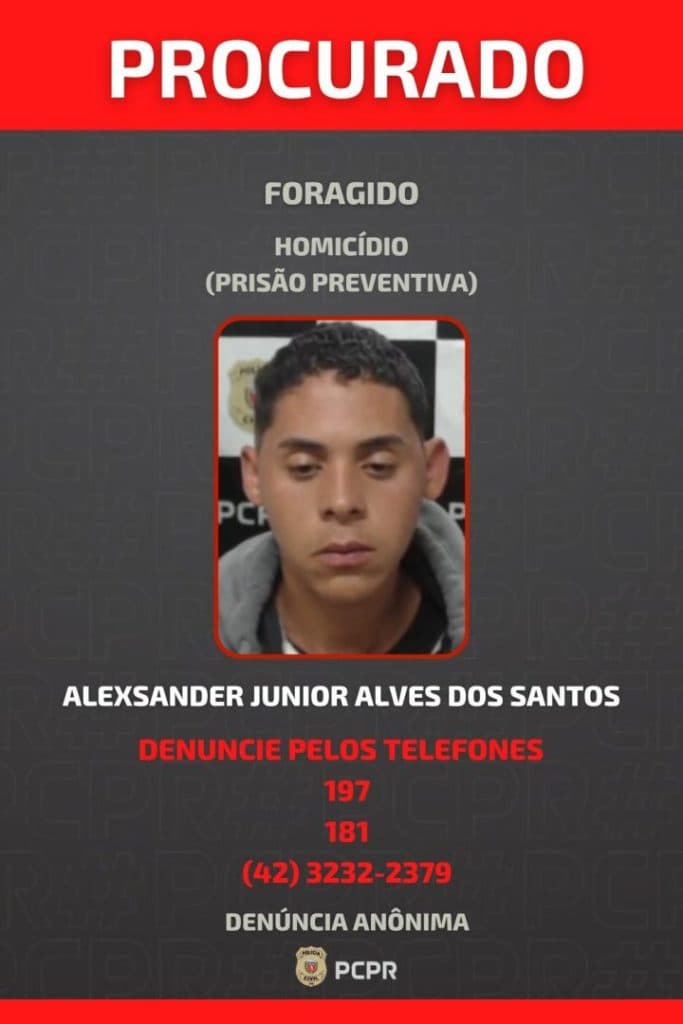 Polícia Civil conclui investigação de homicídio em Castro e divulga foto de foragido