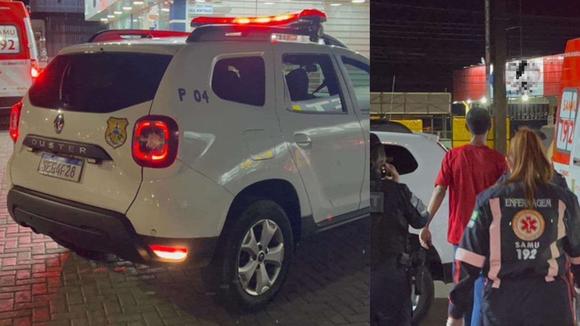 GCM e SAMU contêm homem em surto após confusão em fármacia e mercado de PG