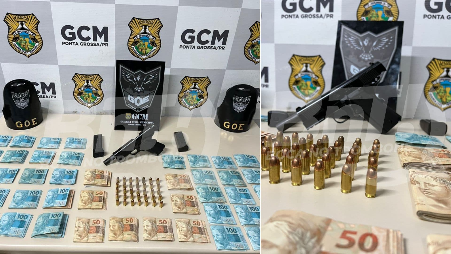 GOE prende homem com arma ilegal e R$ 50 mil em dinheiro após denúncia de briga de casal em PG