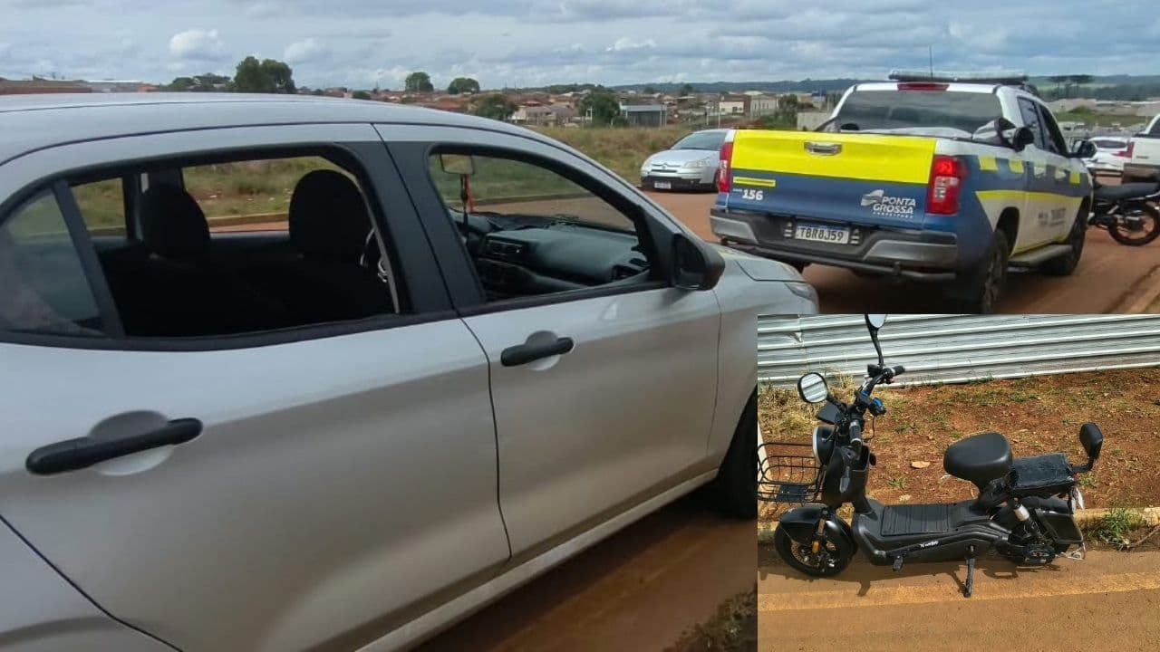 Colisão entre carro e moto elétrica deixa mulher ferida no bairro Uvaranas em PG