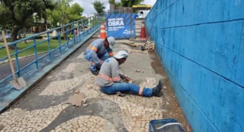 Prefeitura inicia restauração de calçadas de pracinha ao lado do Terminal Central