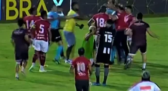 Após ser eliminado pelo Botafogo, presidente do Sergipe agride árbitro e apanha de bandeirinha