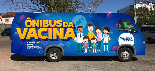 O horário de atendimento no ônibus da vacina será das 9h às 17h todos os dias em que circular