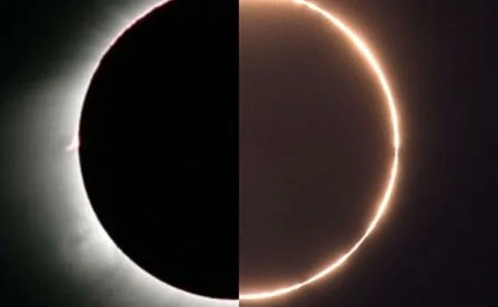 De acordo com a (Administração Nacional da Aeronáutica e Espaço), ou Nasa, o fenômeno é caracterizado pela transição entre dois tipos de eclipse solar – o anular e o total