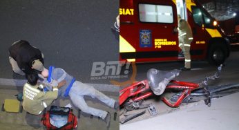 Ciclista é atropelado na Av. Souza Naves por micro-ônibus