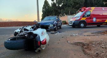 Acidente deixa motociclista ferido na Siqueira Campos