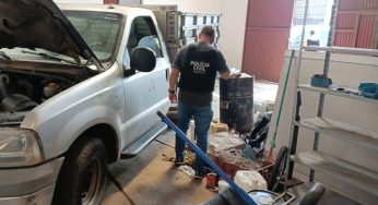 Na busca de caminhonete roubada, policiais descobrem desmanche de carros em PG
