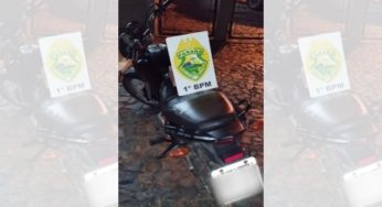 Polícia Militar recupera motocicleta furtada
