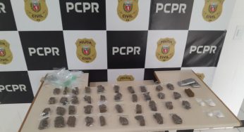 Rapaz é preso e menor é apreendido por tráfico de drogas em Castro