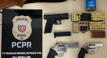 Polícia Civil de Palmeira prende em flagrante homem e apreende armas e munições