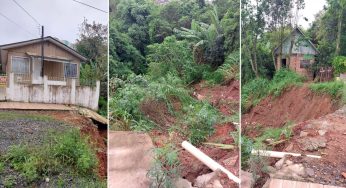 Arroio de Olarias desmorona e moradores temem risco de casas serem engolidas