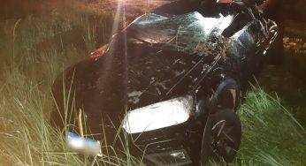 Capotamento deixa motorista ferido na BR-376
