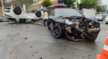 Acidente entre Peugeot e Range Rover na Vila Estrela deixa um motorista ferido