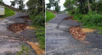 Pavimentação desmorona no Sabará e moradores exigem atitude da prefeitura