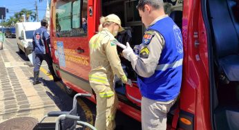 Idosa sofre queda no centro de PG e é atendida pelo Corpo de Bombeiros