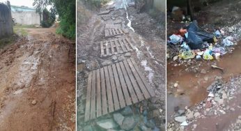 Moradores de rua em Uvaranas denunciam falta de saneamento básico e inundação em dias de chuva