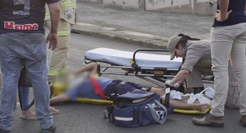 Ciclista avança preferencial e colide com motociclista em bairro de Ponta Grossa