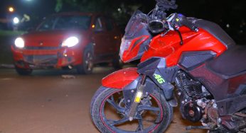Motociclista fura preferencial e colide com carro em Oficinas